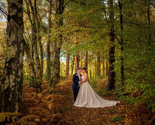Nunsmere Hall gay wedding in woods